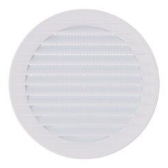 Grelha de ventilação rebatível redonda com mosqueteiro Ø120MM ABS branco
