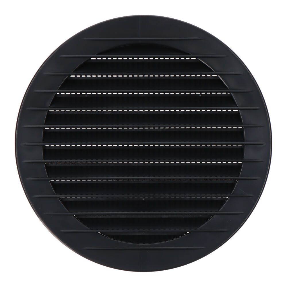 Grelha de ventilação redonda de encastrar com mosquiteira Ø125mm ABS cinzento antracita