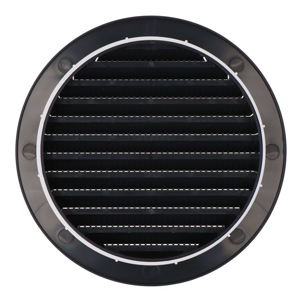 Grelha de ventilação redonda de encastrar com mosquiteira Ø125mm ABS cinzento antracita - Image 2