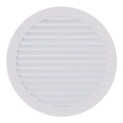 Grelha de ventilação redonda de encastrar com mosquiteira Ø150mm ABS branco