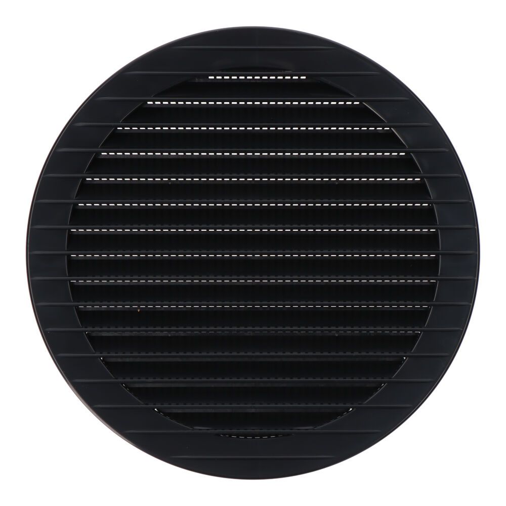 Grelha de ventilação redonda de encastrar com mosquiteira Ø150mm ABS cinzento antracita