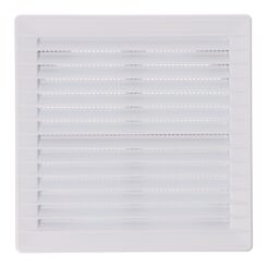 Grelha de ventilação quadrada de encastrar ajustável ø 80-150 com mosquiteira 170x170x11,5mm ABS branco