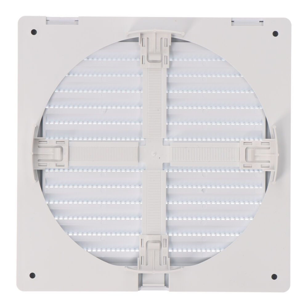 Grelha de ventilação quadrada de encastrar ajustável ø 80-150 com mosquiteira 170x170x11,5mm ABS branco - Image 2