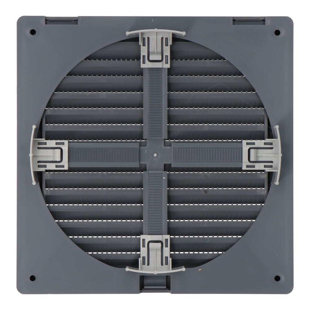 Grelha de ventilação quadrada de encastrar ajustável ø 80-150 com mosquiteira 170x170x11,5mm ABS cinzento - Image 2