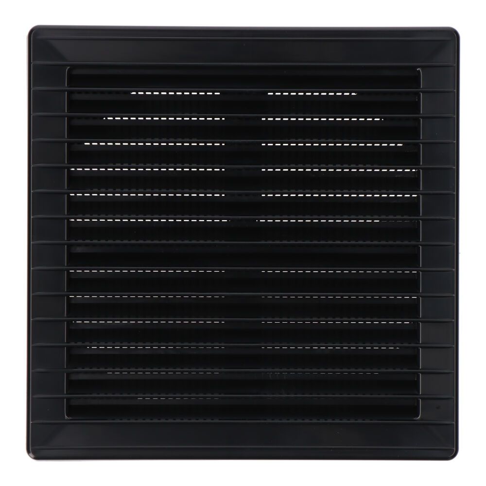 Grelha de ventilação quadrada ajustável de encastrar ø 80-150 com mosquiteira 170x170x11,5mm ABS cinzento antracita