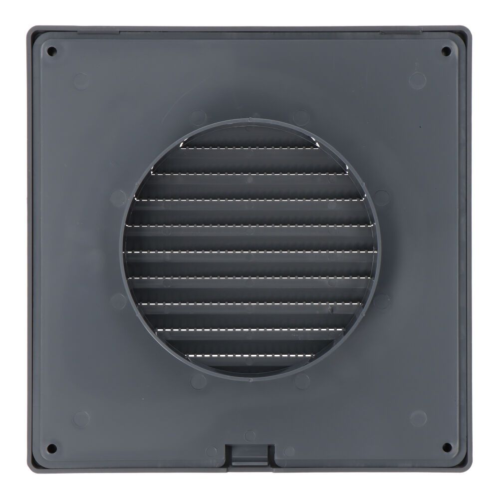 Grelha de ventilação quadrada de encastrar ø 100mm com mosquiteira 170x170x11,5mm ABS cinzento - Image 2
