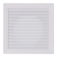 Grelha de ventilação quadrada de encastrar ø 100mm com mosquiteira 170x170x10mm ABS branco