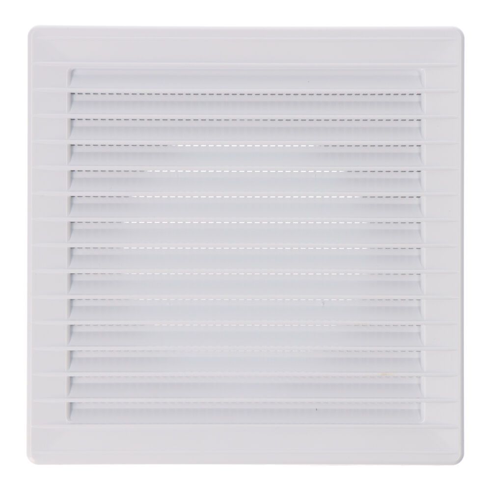 Grelha de ventilação quadrada de encastrar ø 100mm com mosquiteira 170x170x10mm ABS branco