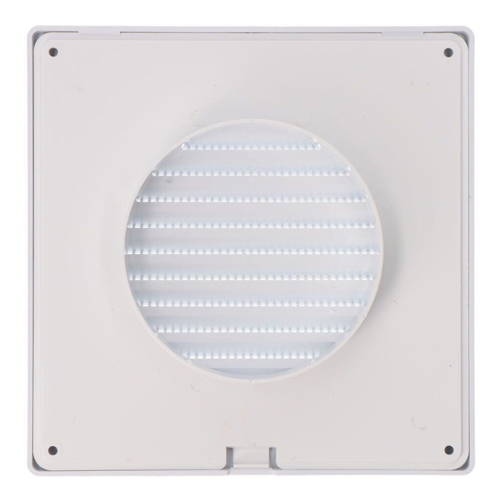 Grelha de ventilação quadrada de encastrar ø 100mm com mosquiteira 170x170x10mm ABS branco - Image 2
