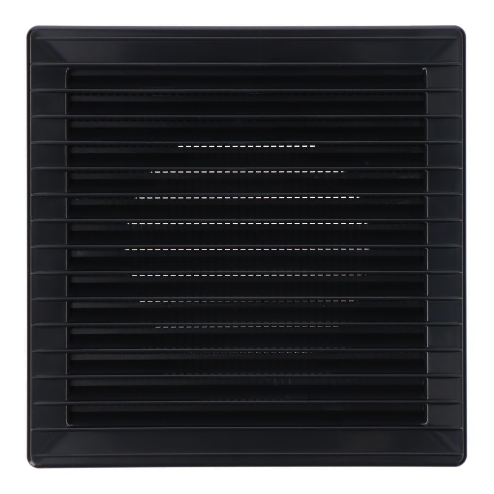 Grelha de ventilação quadrada de encastrar ø 100mm com mosquiteira 170x170mm ABS cinzento antracita