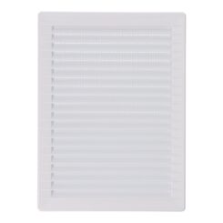 Grelha de ventilação retangular de encastrar com mosquiteira ABS 137x207mm branco