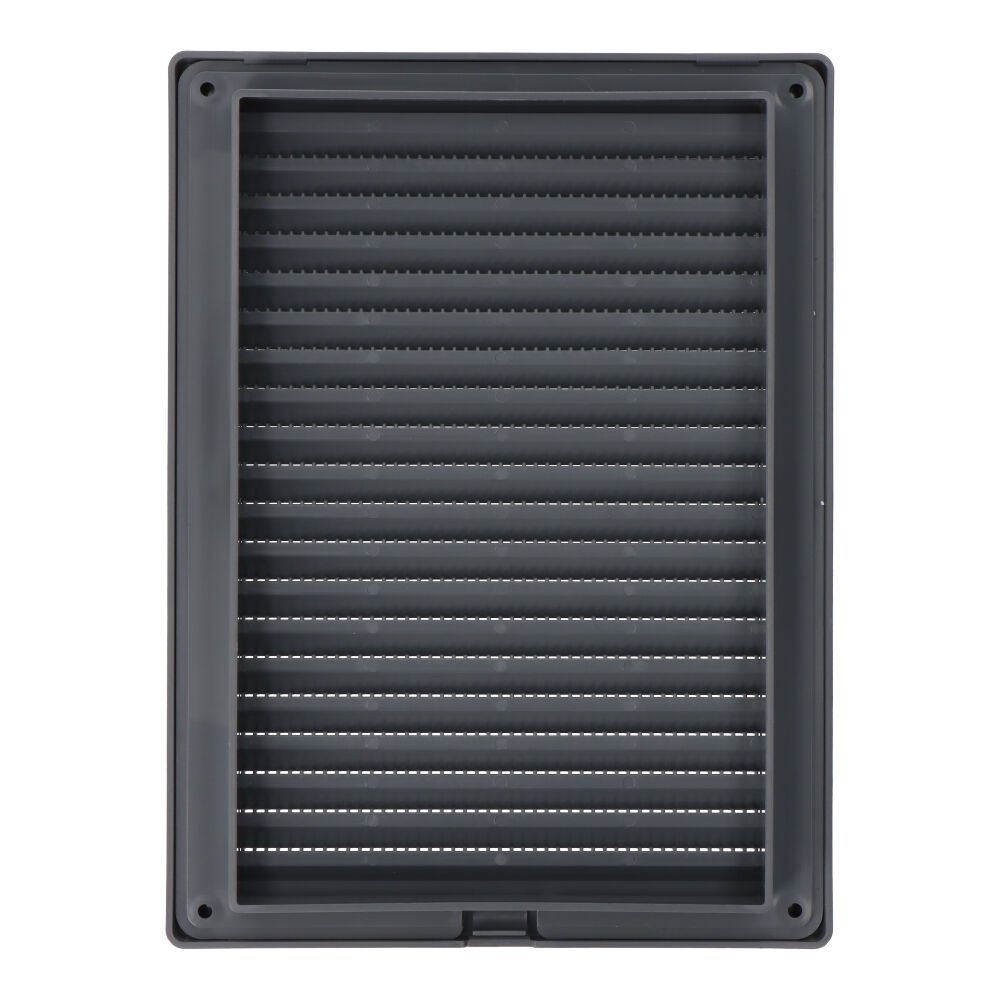 Grelha de ventilação retangular de encastrar com mosquiteira ABS 135x205mm cinzento - Image 2