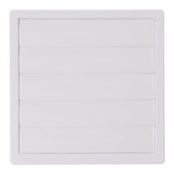 Grelha de ventilação quadrada de encastrar com lâminas móveis de 170x170mm encastre Ø100mm ABS branco