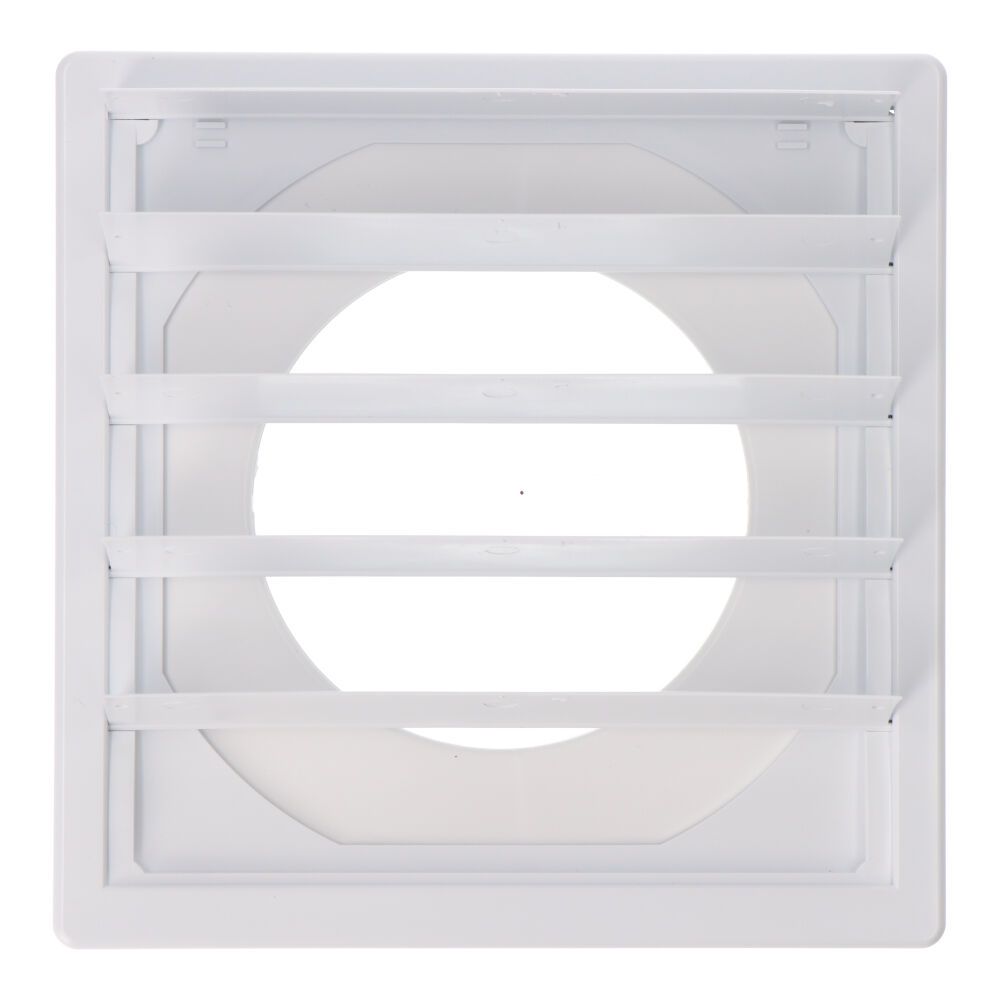 Grelha de ventilação quadrada de encastrar com lâminas móveis de 170x170mm encastre Ø100mm ABS branco - Image 2