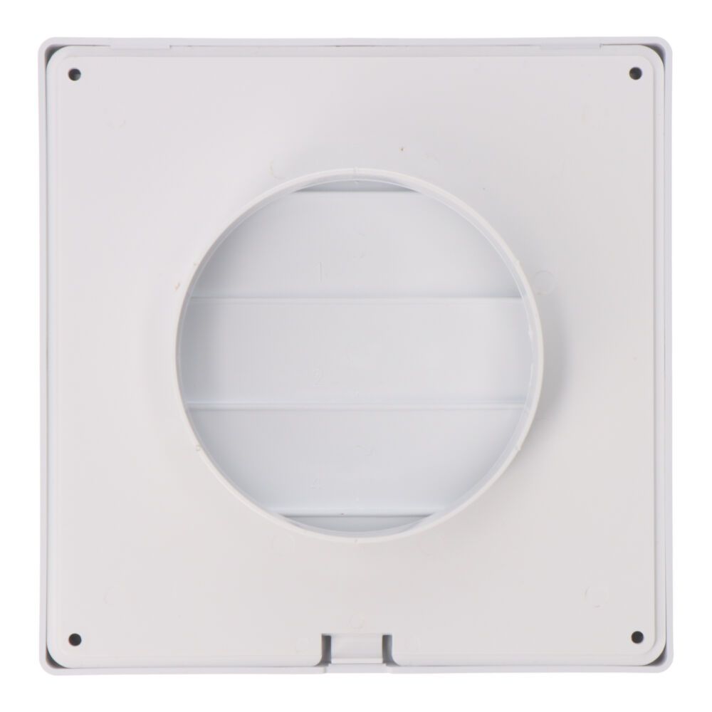 Grelha de ventilação quadrada de encastrar com lâminas móveis de 170x170mm encastre Ø100mm ABS branco - Image 3