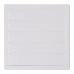 Grelha de ventilação quadrada de encastrar com lâminas móveis 170x170mm encastre Ø120MM ABS branco
