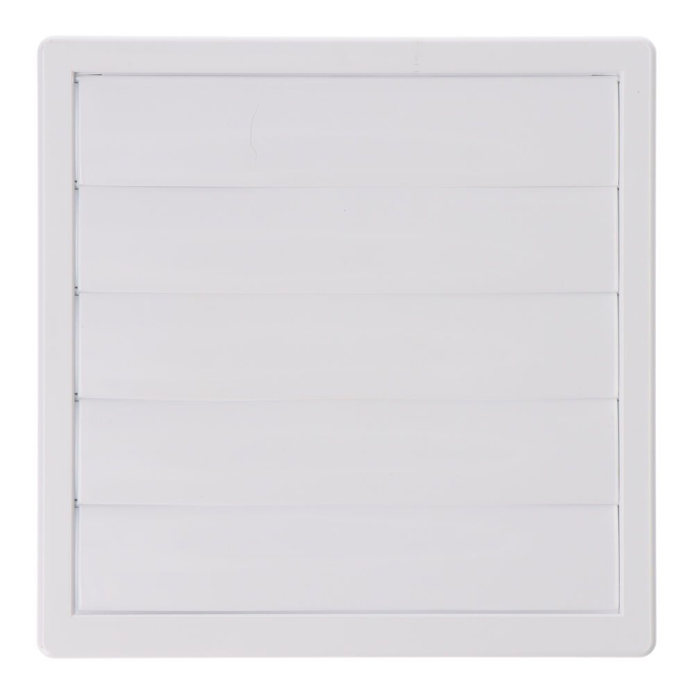 Grelha de ventilação quadrada de encastrar com lâminas móveis 170x170mm encastre Ø120MM ABS branco