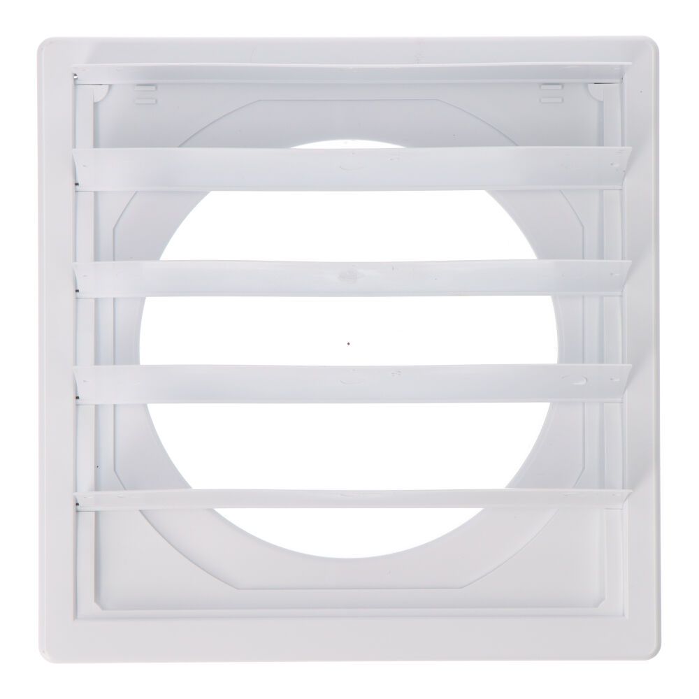 Grelha de ventilação quadrada de encastrar com lâminas móveis 170x170mm encastre Ø120MM ABS branco - Image 2