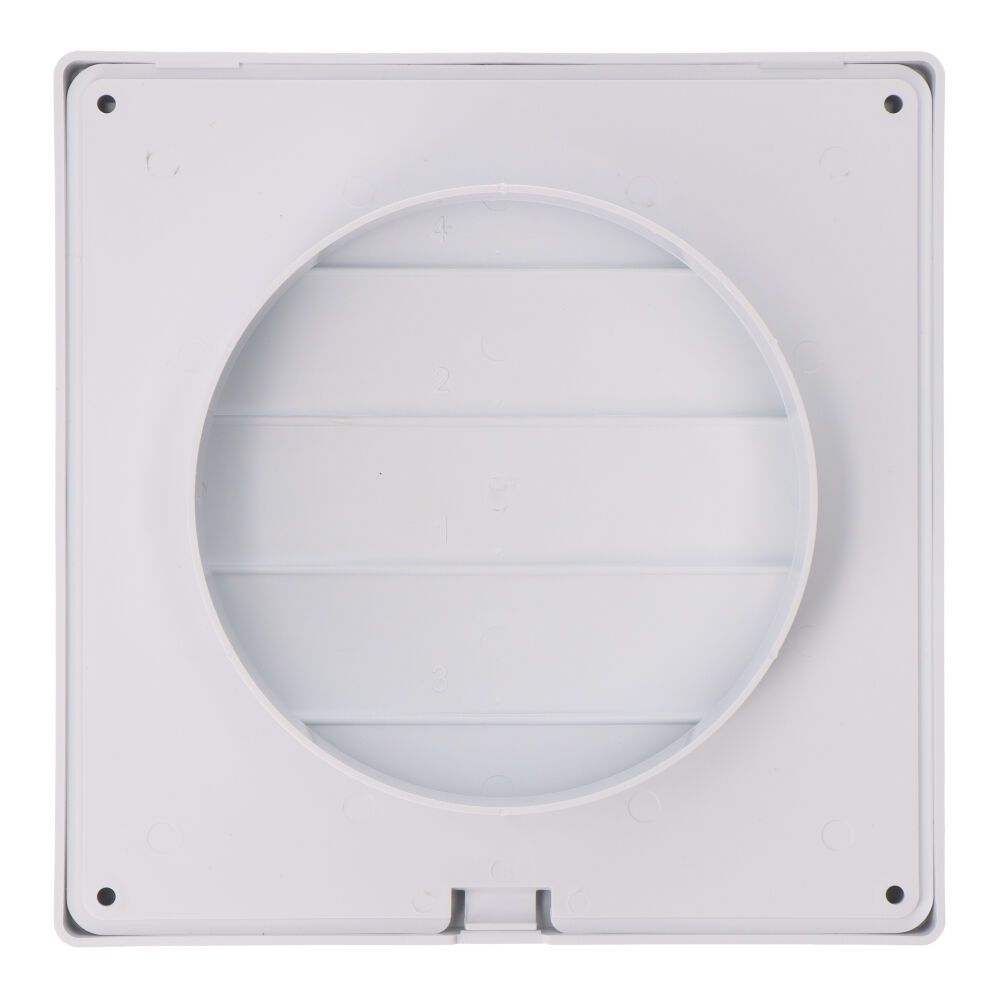 Grelha de ventilação quadrada de encastrar com lâminas móveis 170x170mm encastre Ø120MM ABS branco - Image 3