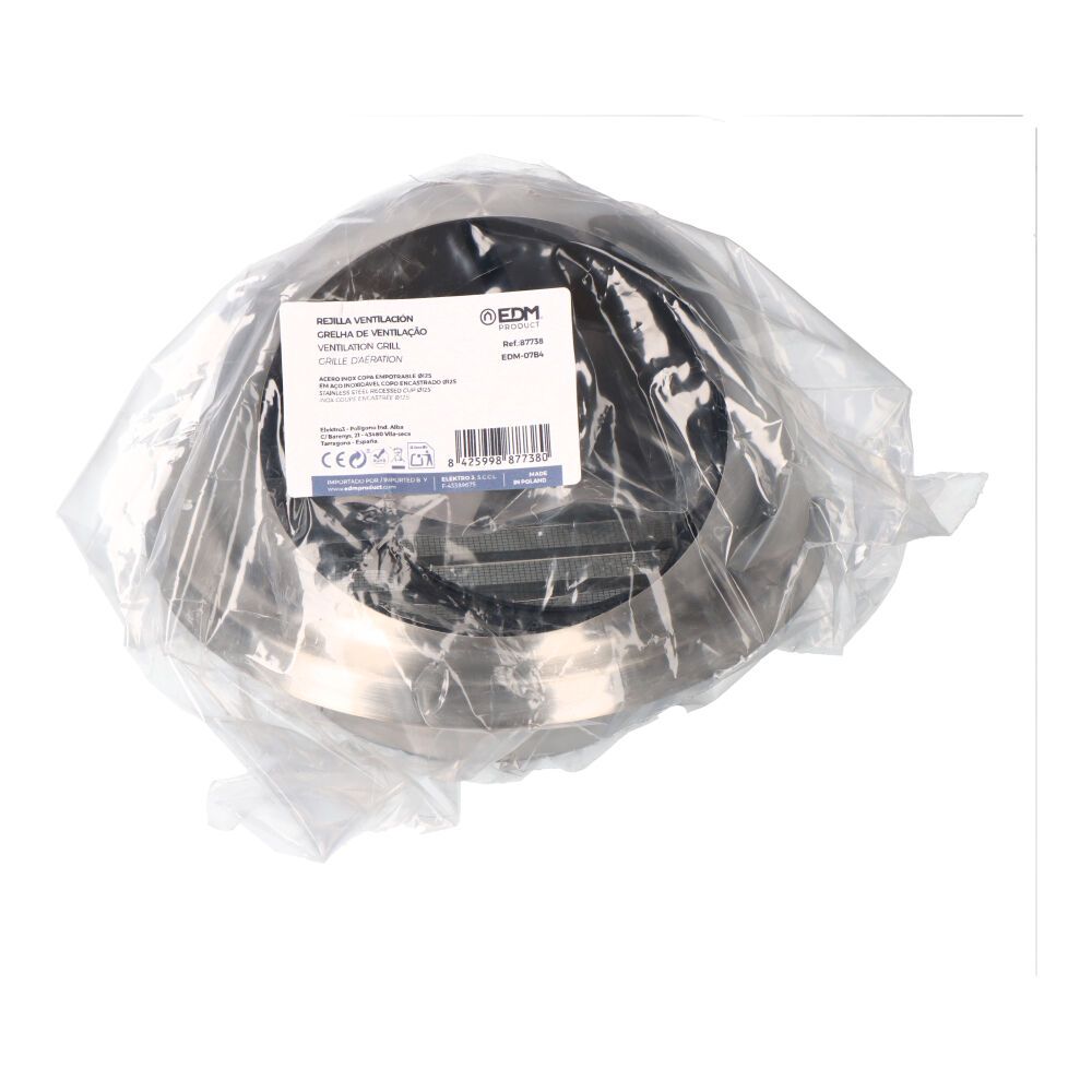 Grelha de ventilação em INOX copa de encastrar Ø125 mm - Image 2