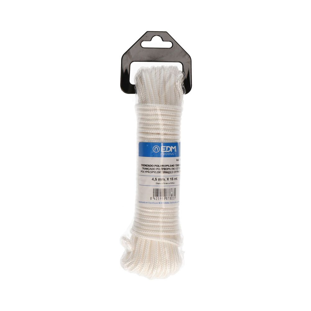 Corda trançado estendal polipropileno branco, calibre 4,5 mm x 15 m - Image 2