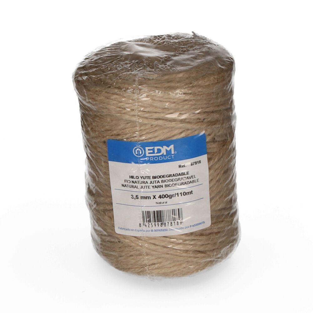 Cordão de juta natural 3 peças calibre 3,5 mm x 110 m