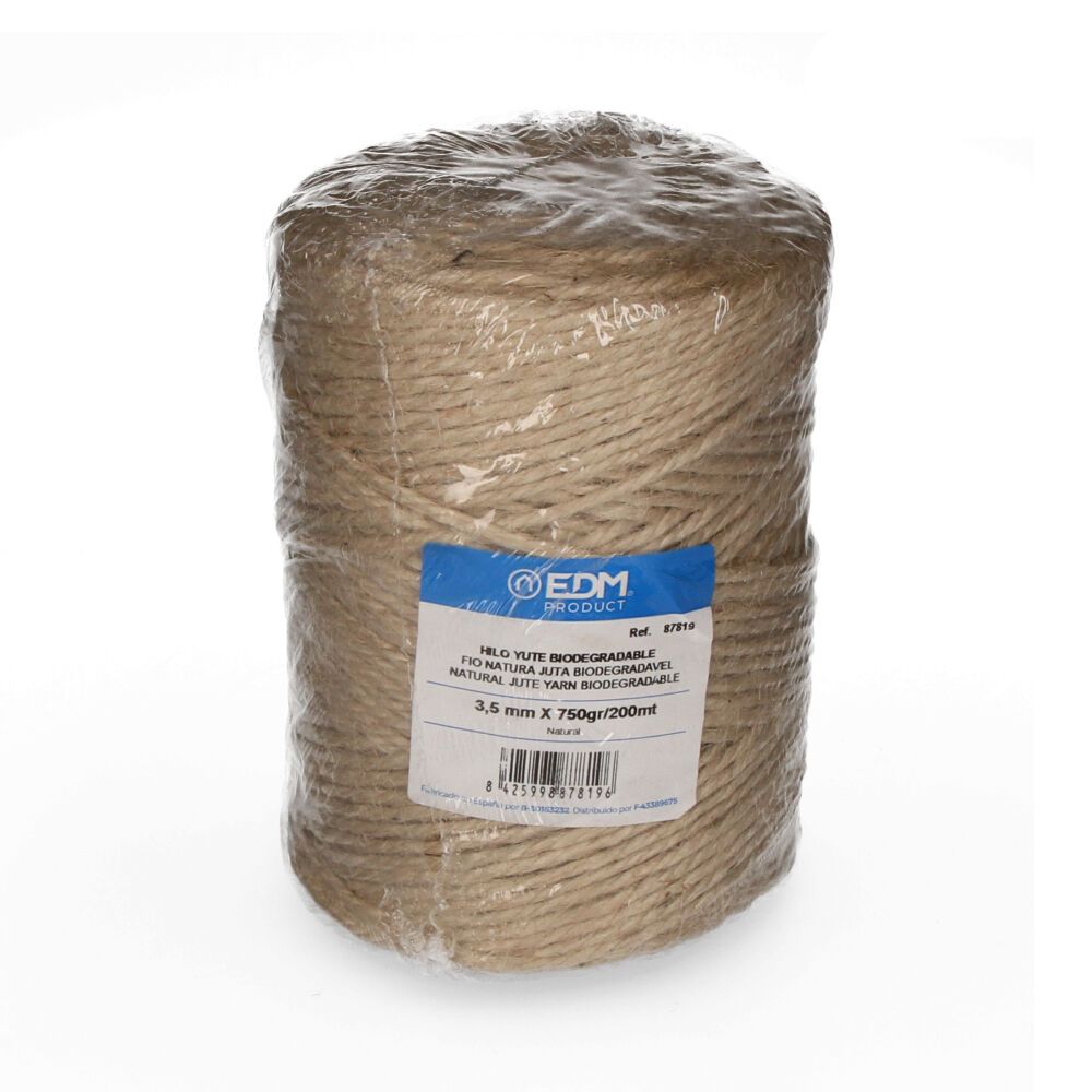 Cordão de juta natural 3 peças calibre 3,5 mm x 200 m