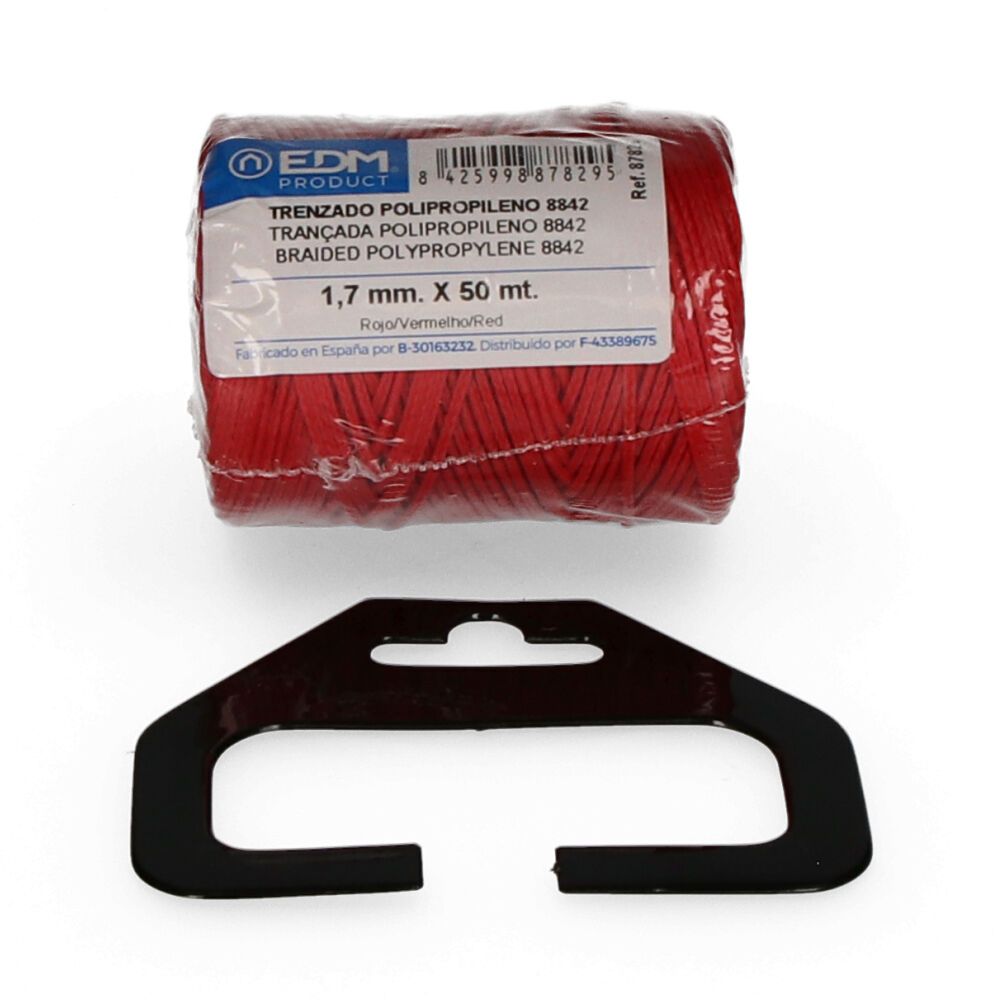 Corda trançada polipropileno 8842 vermelho, calibre 1,7 mm x 50 m