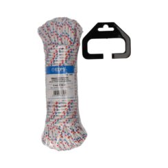 EDM Corda trançada branca com pontos de náilon, bitola 6 mm x 25 m