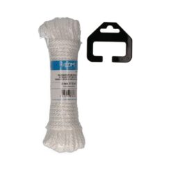 EDM Corda trançada de náilon branco marrom, bitola 6 mm x 10 m