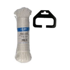 EDM Corda trançada de náilon branco marrom, bitola 6 mm x 15 m