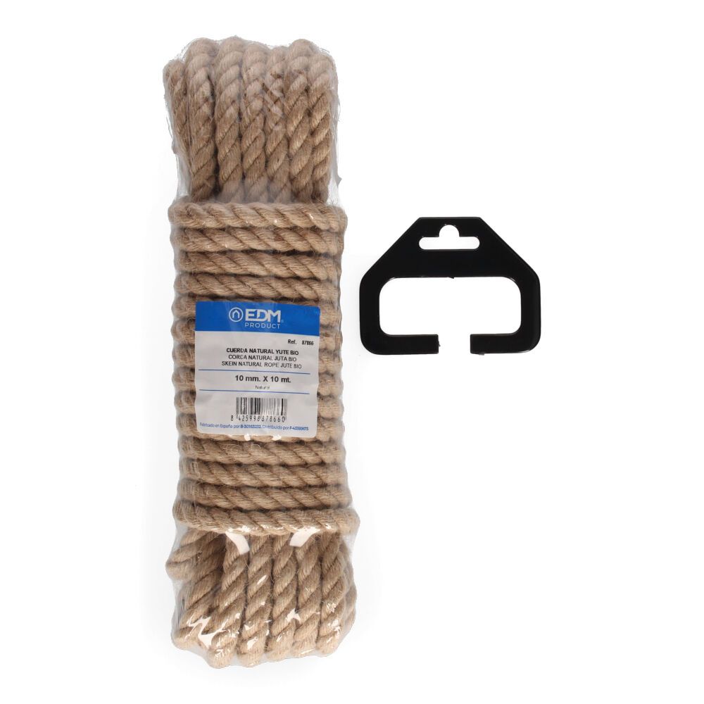 Corda natural juta 3 cabos calibre 10 mm x 10 m