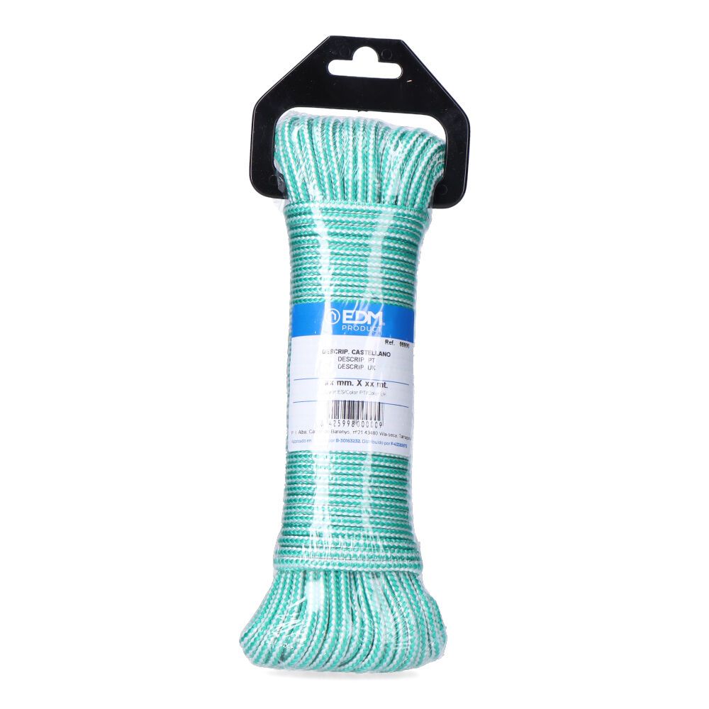 Corda trançada polipropileno verde / branca, calibre 4,5 mm x 25 m - Image 3