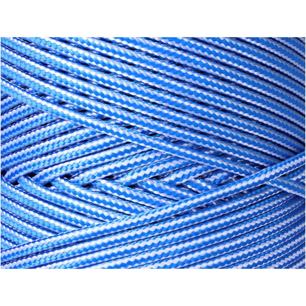 Cordão trançado de polipropileno azul/branco, bitola 5 mm x 200 m - Image 2