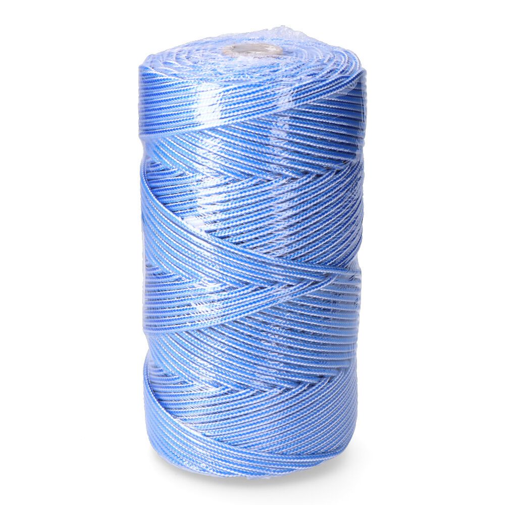 Cordão trançado de polipropileno azul/branco, bitola 5 mm x 200 m - Image 3