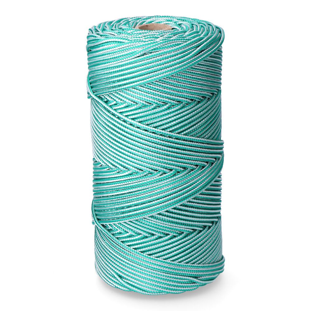 Corda trançada polipropileno verde / branca calibre 5 mm x 200 m