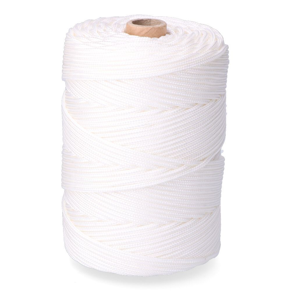 Cordão trançado de polipropileno para calha, branco, calibre 3 mm x 200 m