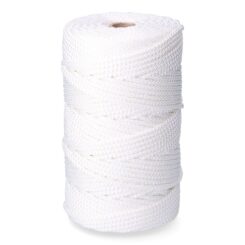 Corda trançado em poliéster branco, calibre 6 mm x 200 m