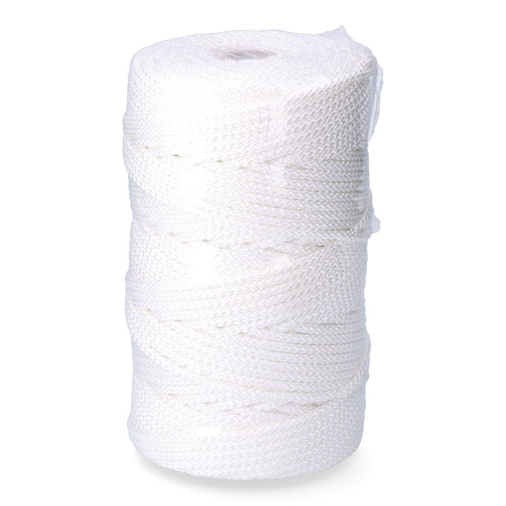 Corda trançado em poliéster branco, calibre 6 mm x 200 m - Image 3
