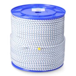 Corda de borracha elástica branca / azul poliéster calibre 8 mm x 200 m