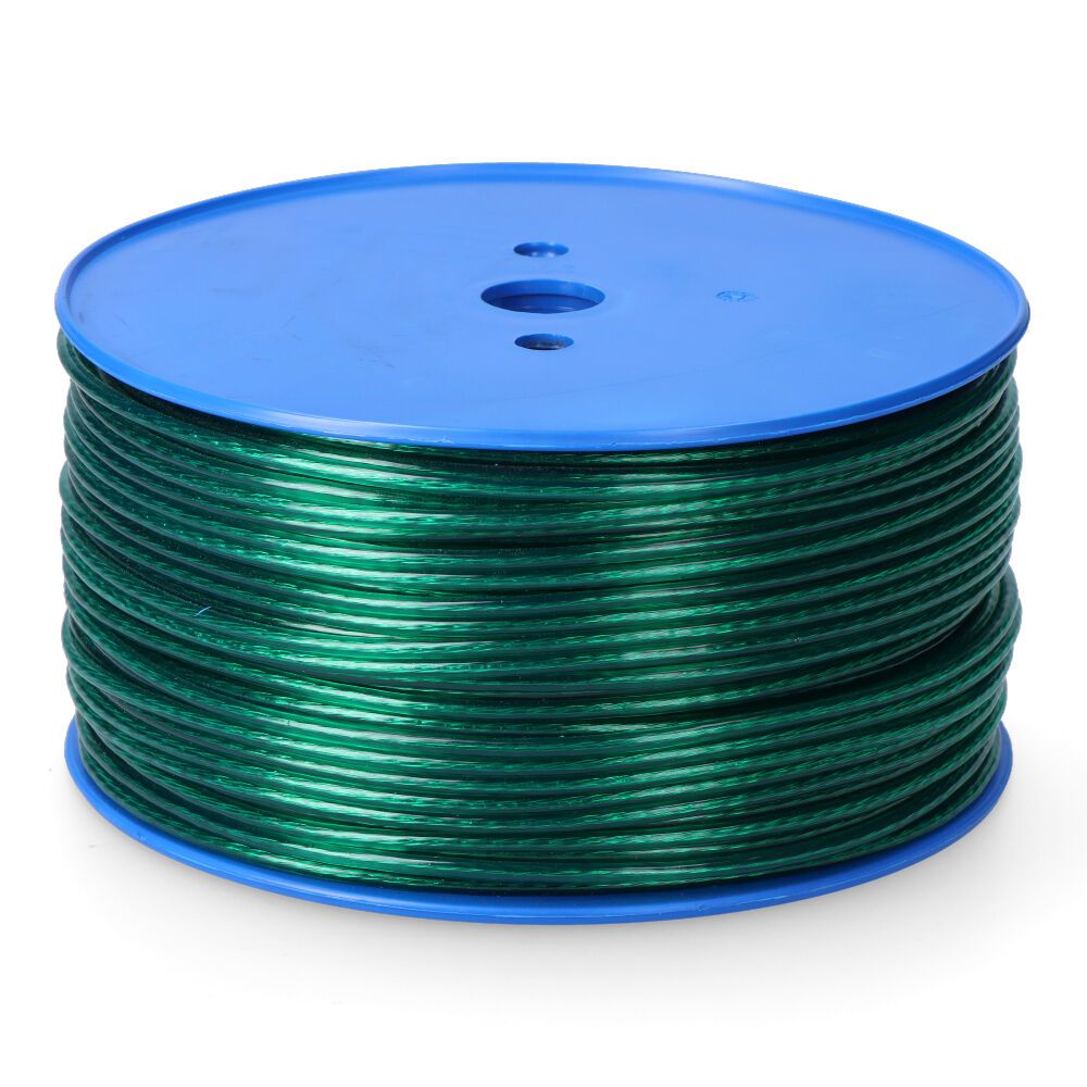 Cabo de aço revestido de PVC verde, bitola 4 mm x 175 m