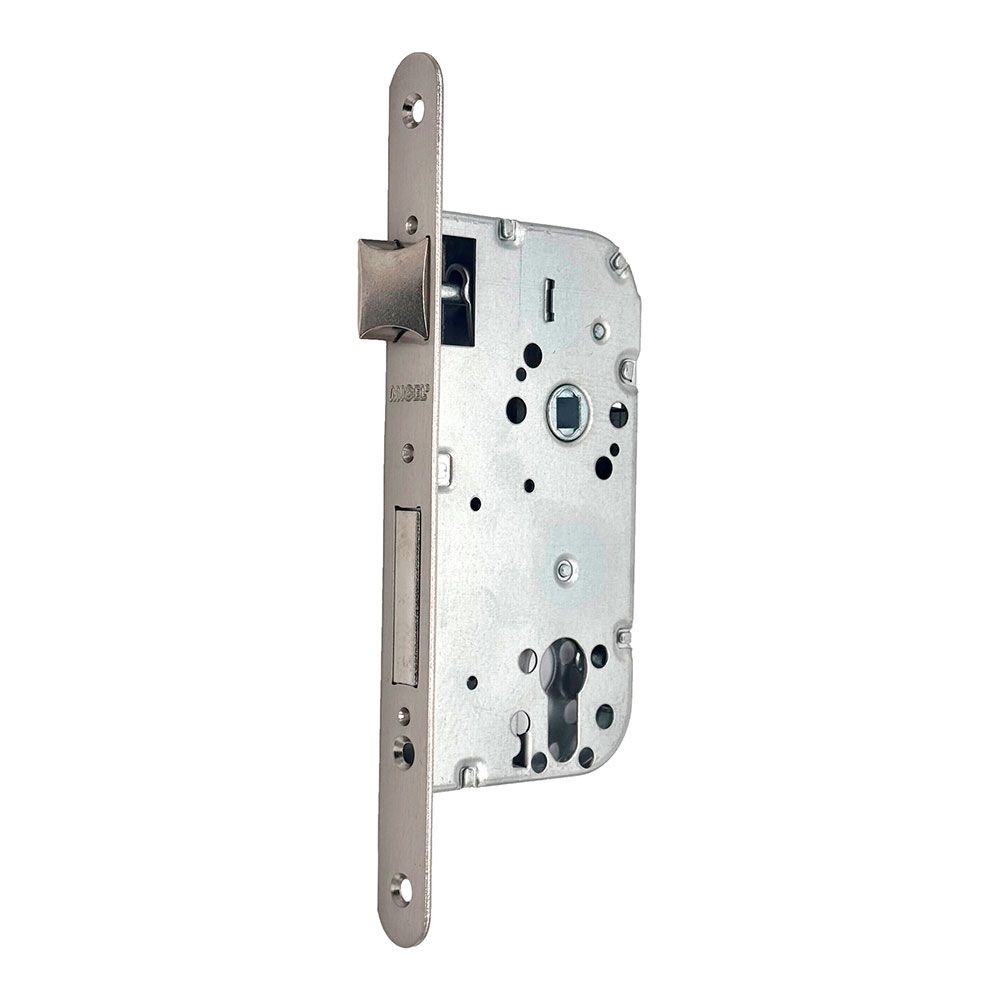 Fechadura de embutir C/R CRE05 50/70 mm níquel acetinado