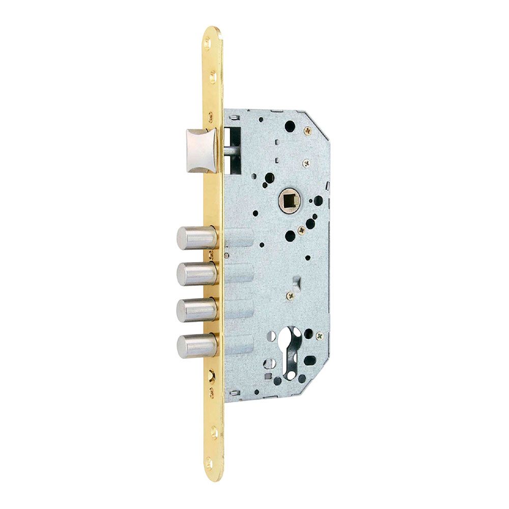 Fechadura de embutir C/R CRE07 50/85 mm acabamento latão