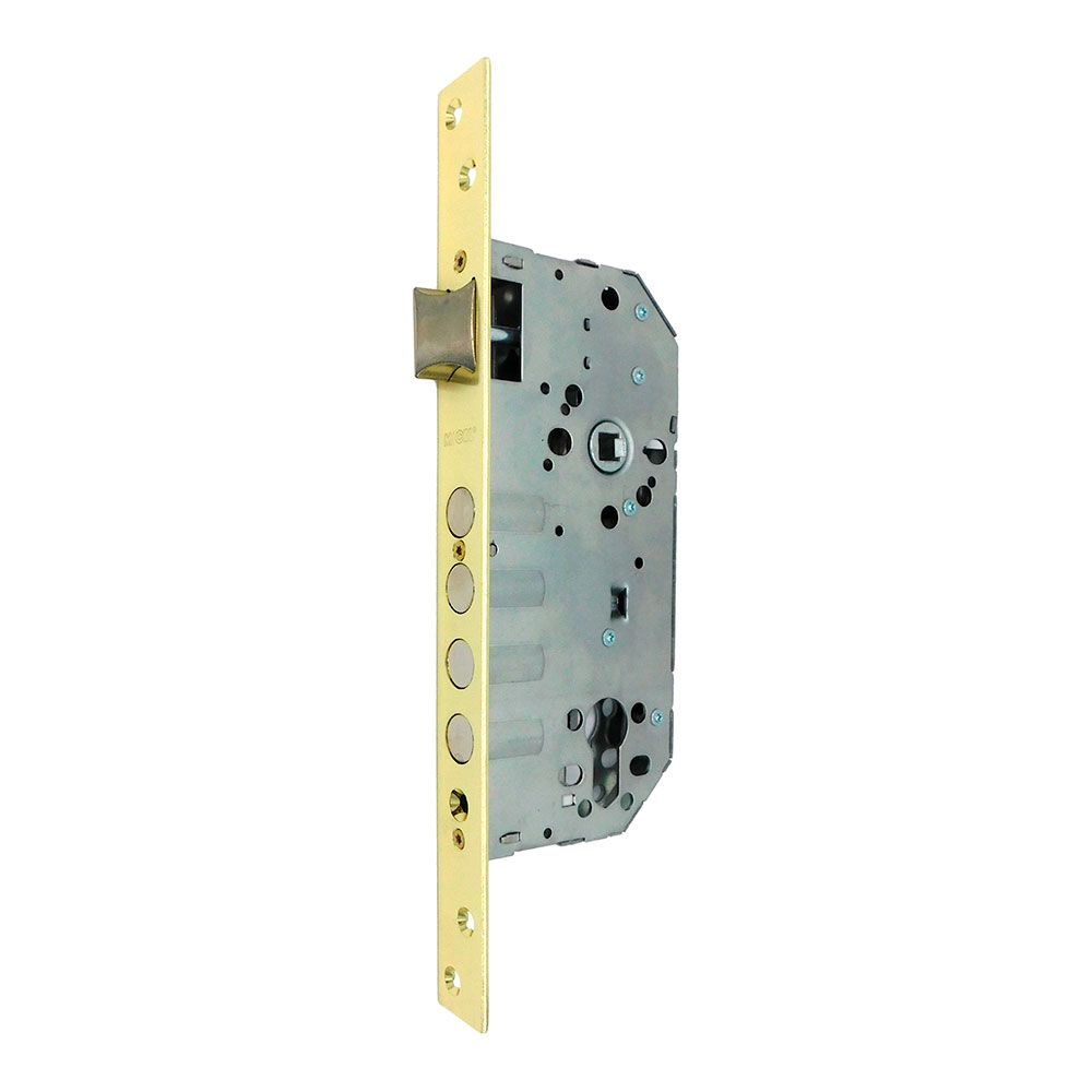 Fechadura de embutir CRE13 50/85 mm acabamento latão