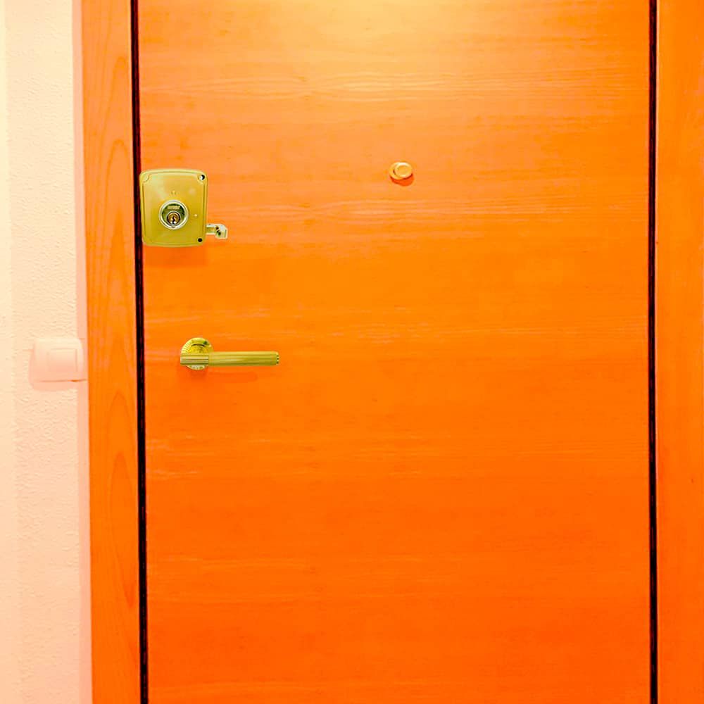 Fechadura de sobreposição CRS02 direita 50 x 100 mm pintada em dourado - Image 3