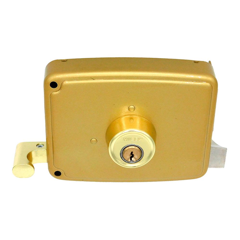 Fechadura de sobreposição CRS02 esquerda 50 x 100 mm pintada em dourado - Image 3