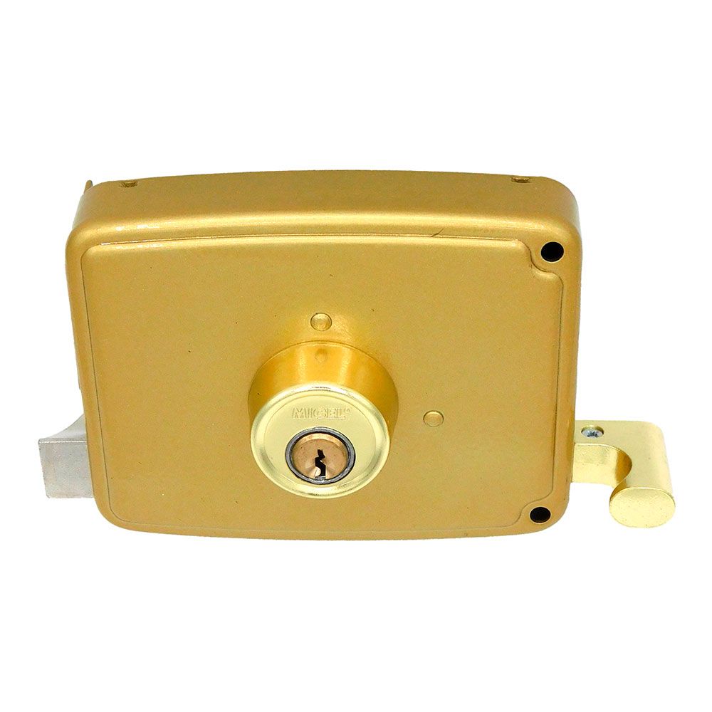 Fechadura de sobreposição CRS02 direita 60 x 120 mm pintada em dourado - Image 3