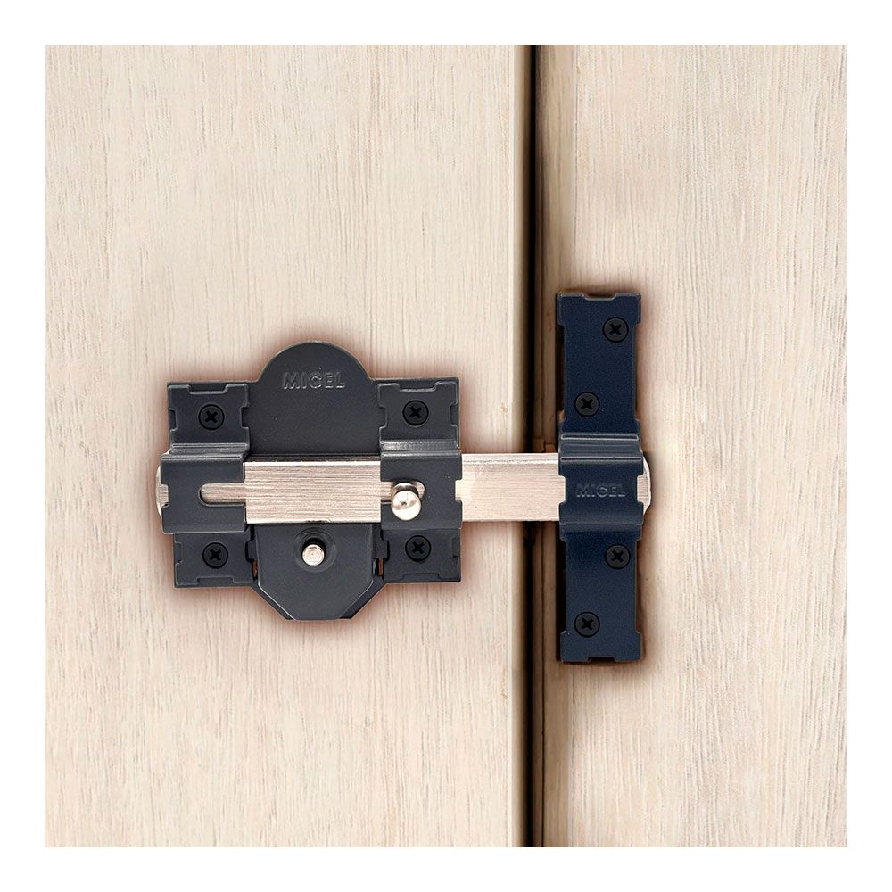 Trinco de sobreposição CRR08 86B/50mm pintado cinzento com chaves iguais mestra - Image 3