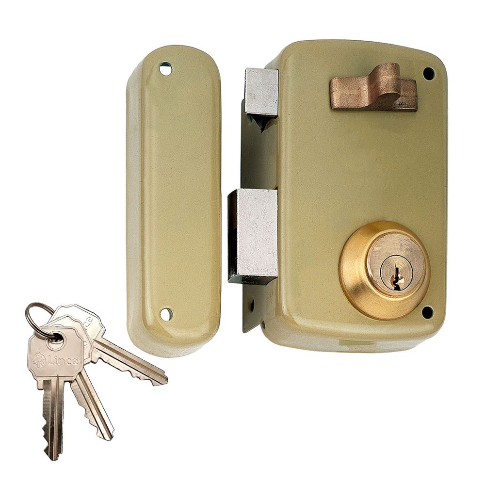 Fechadura de sobreposição com cilindro 5056A entrada 70mm, à esquerda 95056AHE70I lince