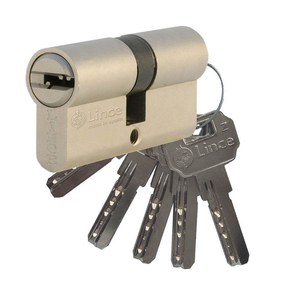 Cilindro de segurança multiponto série C2, came longo, 32+32mm, níquel 9c253232n lince